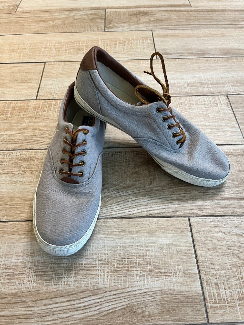 Mens Polo Ralph Lauren Grey Canvas Vaughn Sneakers - 13